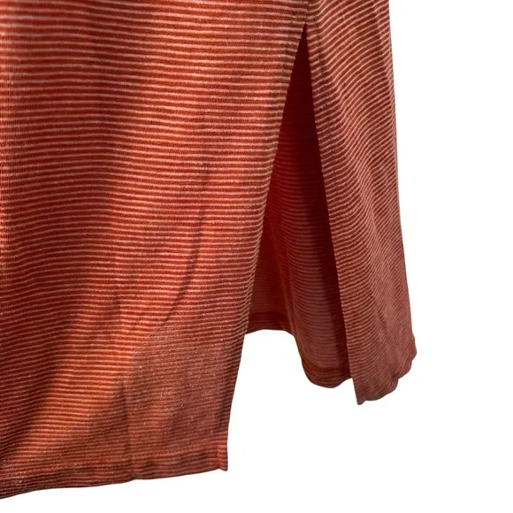 Voy Orange Striped Short Sleeved Maxi T-Shirt Dress Sz M - Picture 4 of 7